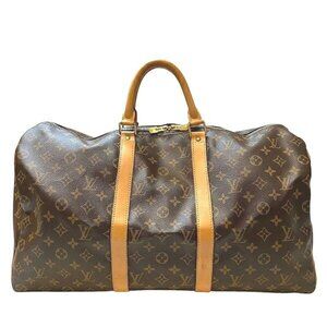 LOUIS VUITTON Authentic Brown Monogram Keepall 50 Boston Bag